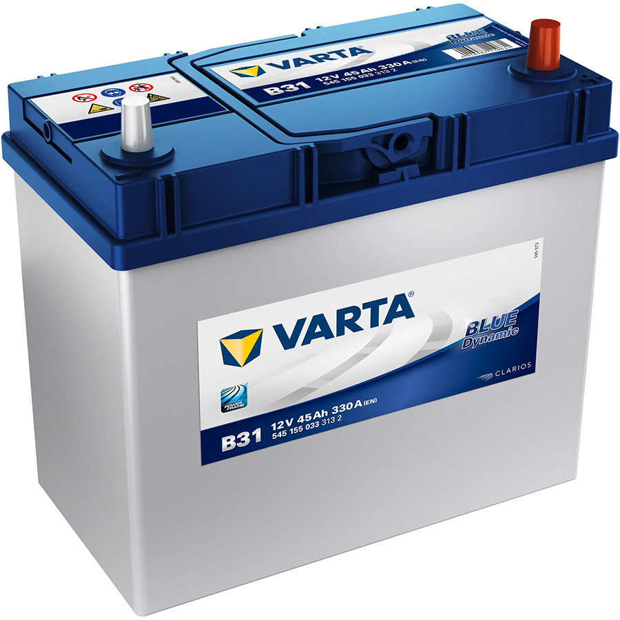 Varta Автомобильный аккумулятор Varta Blue Dynamic 545 155 033 45 Ач обратная полярность B24L energizer автомобильный аккумулятор energizer 45 ач обратная полярность b24l