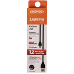 Кабель USB - Lightning 3.0А 1м SKYWAY (черный в коробке)