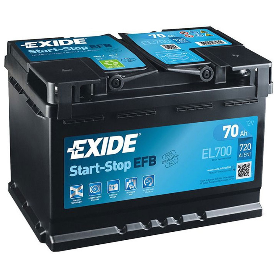 Exide Автомобильный аккумулятор Exide EFB 70 Ач обратная полярность L3