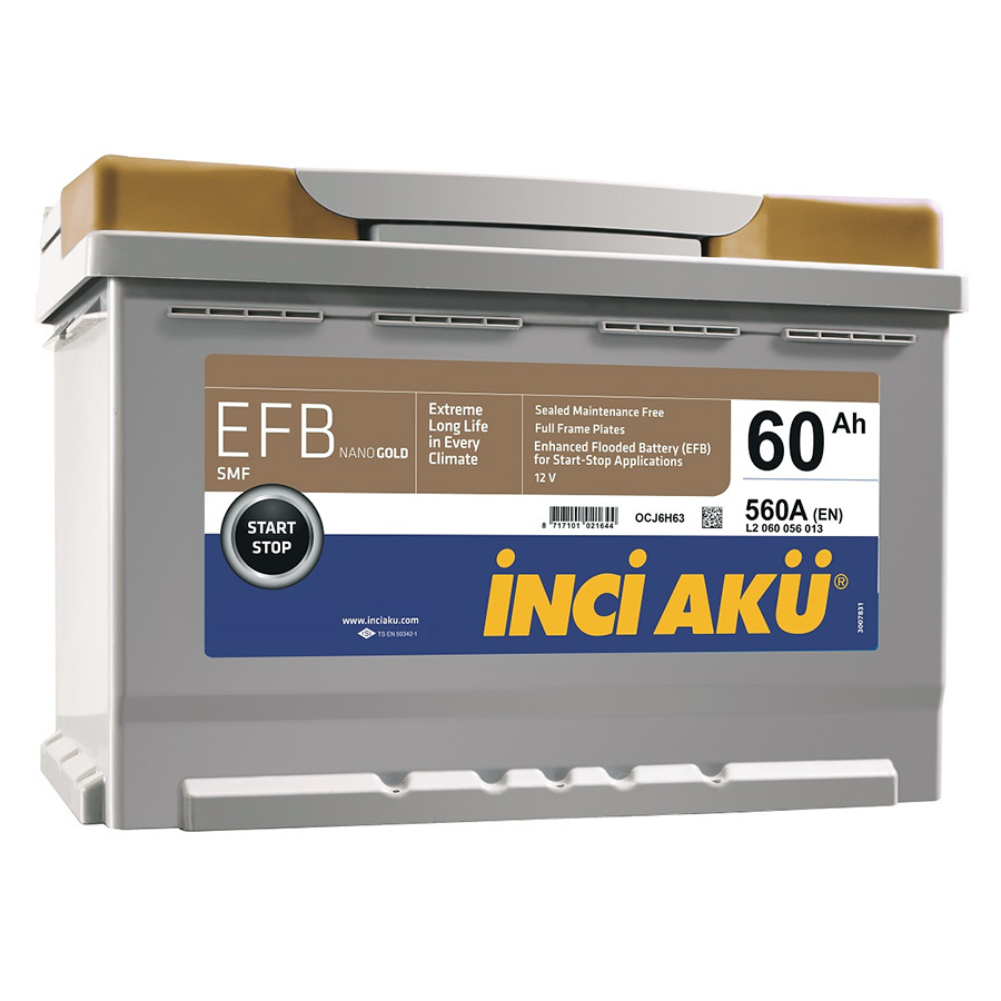 Автомобильный аккумулятор Inci Aku Nanogold EFB 80 Ач обратная полярность L4