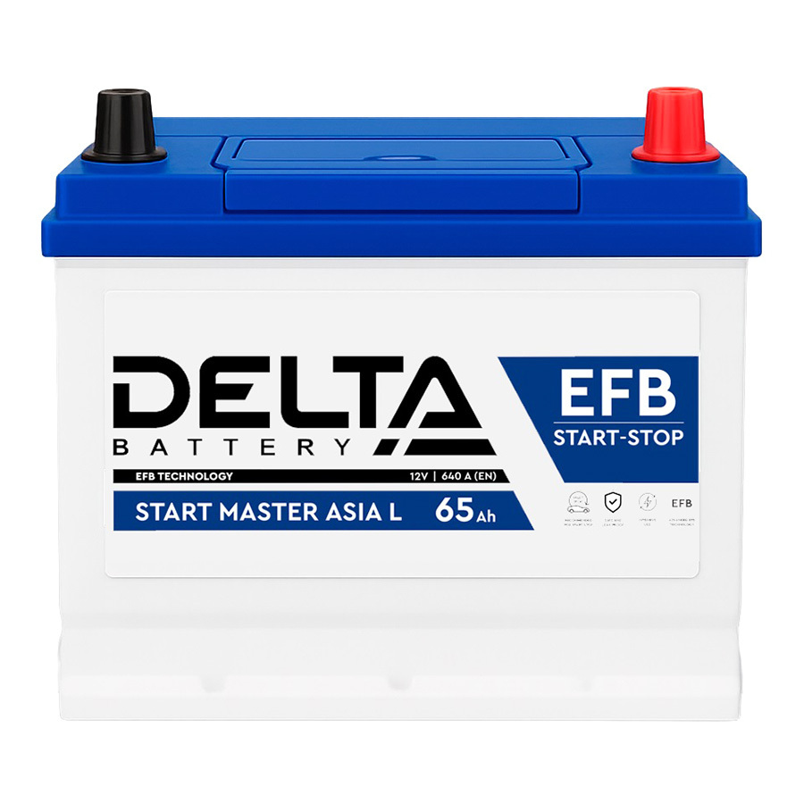 Delta Автомобильный аккумулятор Delta Start Master EFB 65 Ач обратная полярность D23L