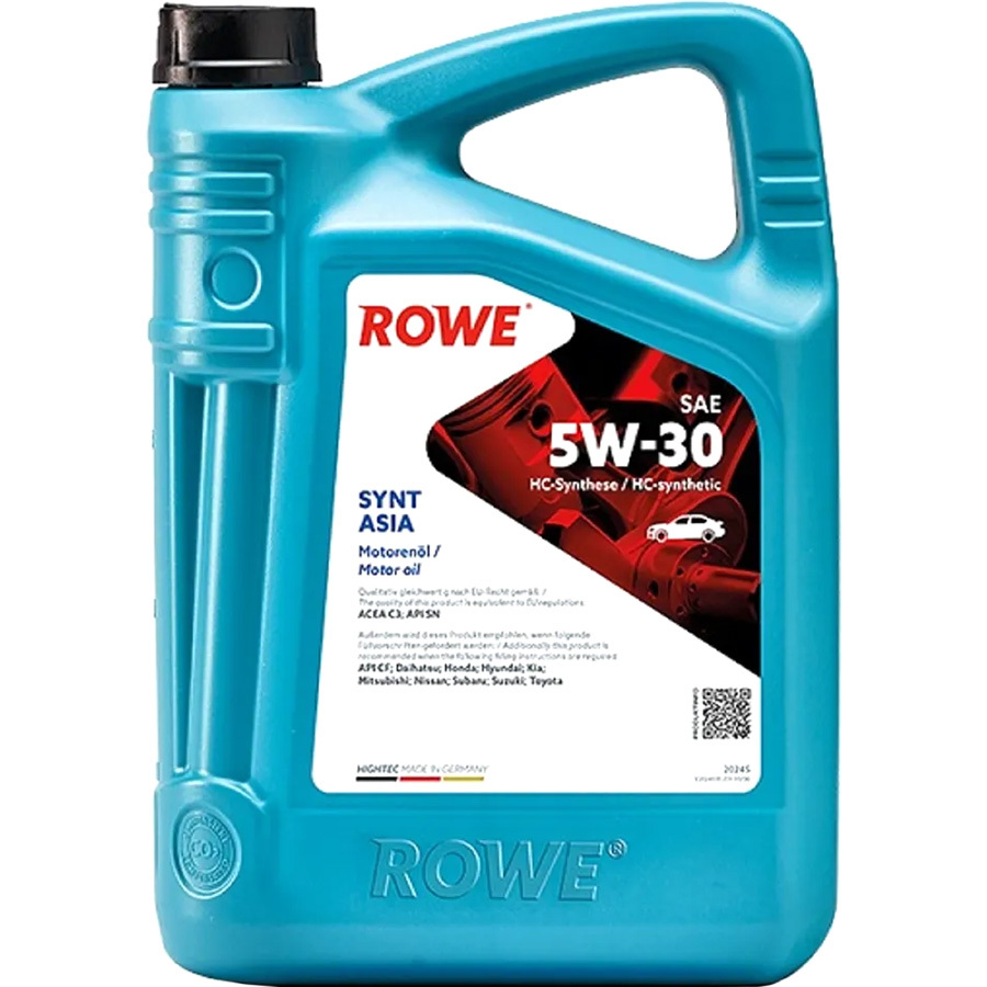 ROWE Моторное масло ROWE HIGHTEC SYNT ASIA 5W-30, 4 л
