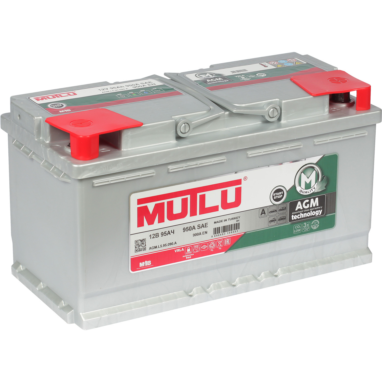 Mutlu Автомобильный аккумулятор Mutlu AGM 95 Ач обратная полярность L5