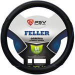 Оплётка на руль PSV Feller (Черный/Отстрочка синяя) M