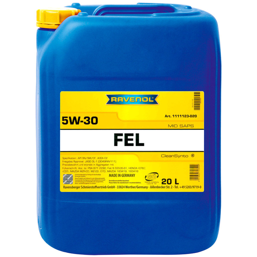Моторное масло Ravenol FEL 5W-30, 20 л