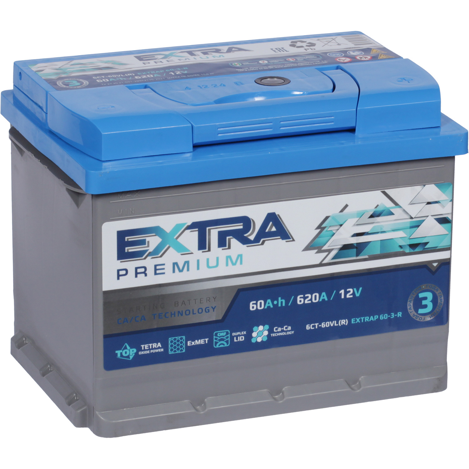 Актех Extra Автомобильный аккумулятор Актех Extra Extra 60 Ач обратная полярность L2