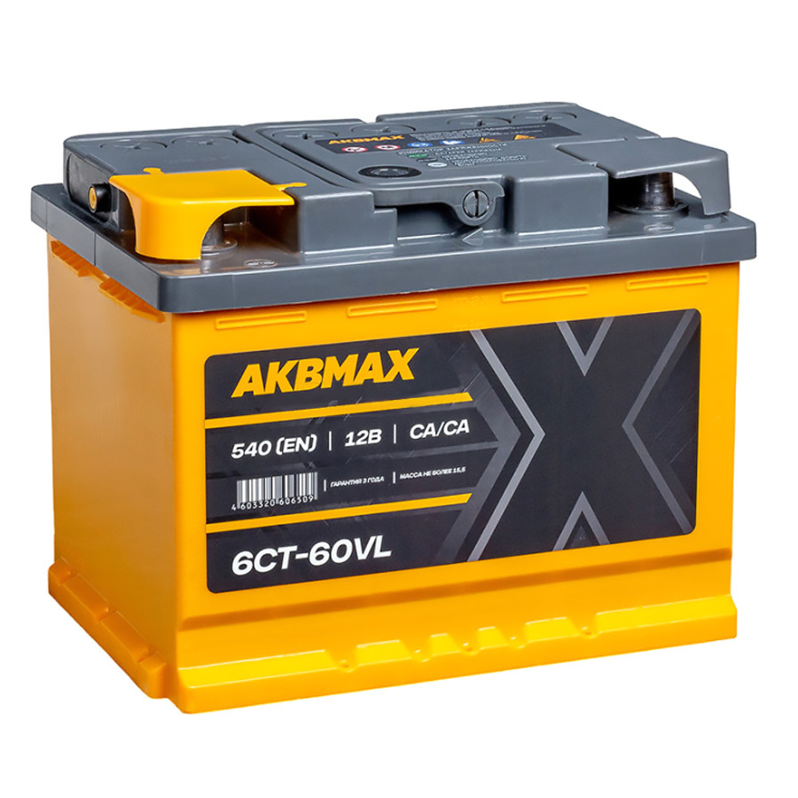 Автомобильный аккумулятор AKBMAX 60 Ач прямая полярность L2