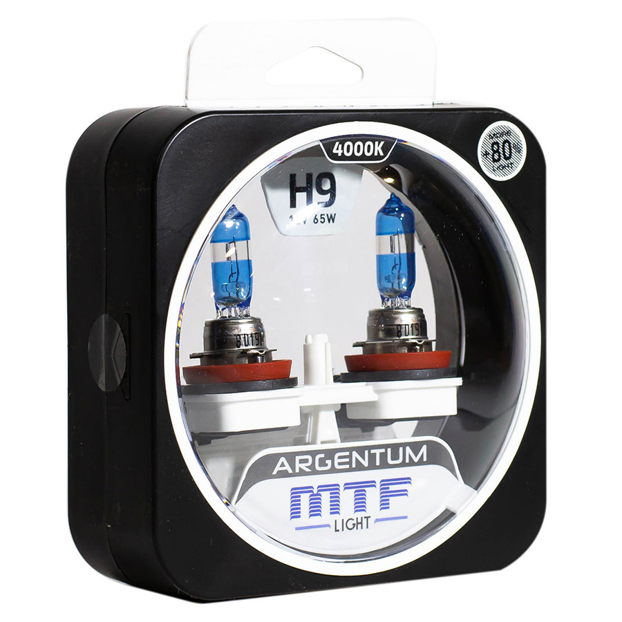 Автолампа MTF Лампа MTF Light Argentum+80 - H9-65 Вт-4000К, 2 шт.