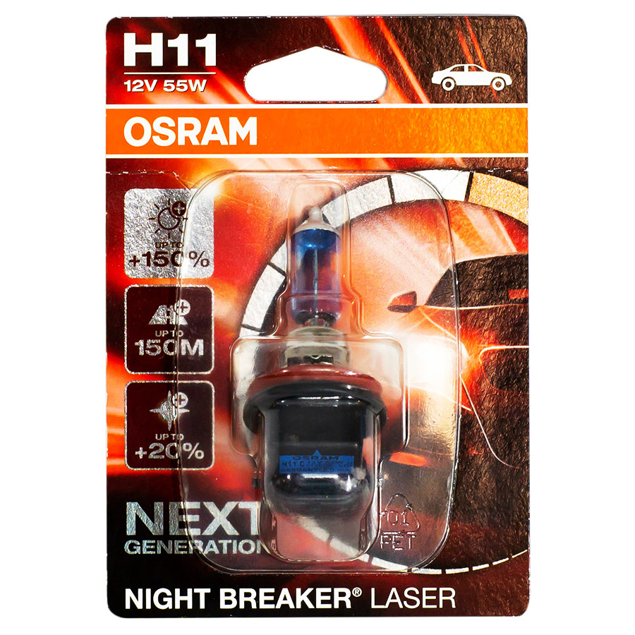 Автолампа OSRAM Лампа OSRAM Night Breaker Laser - H11-55 Вт-3500К, 1 шт.