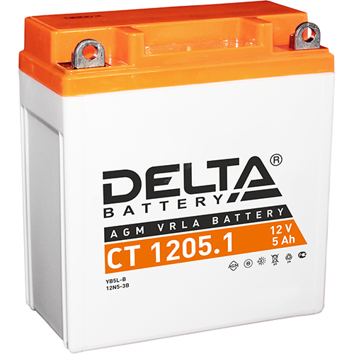 Delta Мотоаккумулятор Delta 1205.1 AGM 12N5-3B 5Ач, обратная полярность батарейный модуль delta rbm 140 192в 5ач
