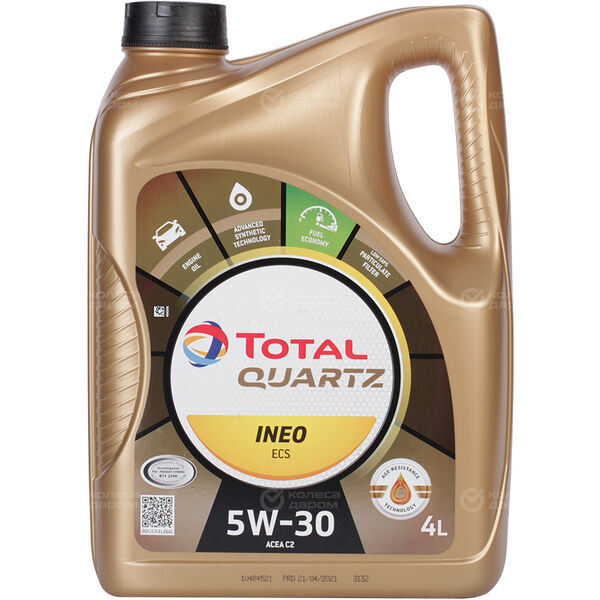 Моторное масло Total Quartz Ineo ECS 5W-30, 4 л в Янауле