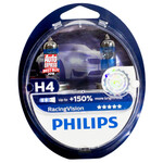 Лампа PHILIPS Racing Vision+150 - H4-60/55 Вт-3500К, 2 шт.