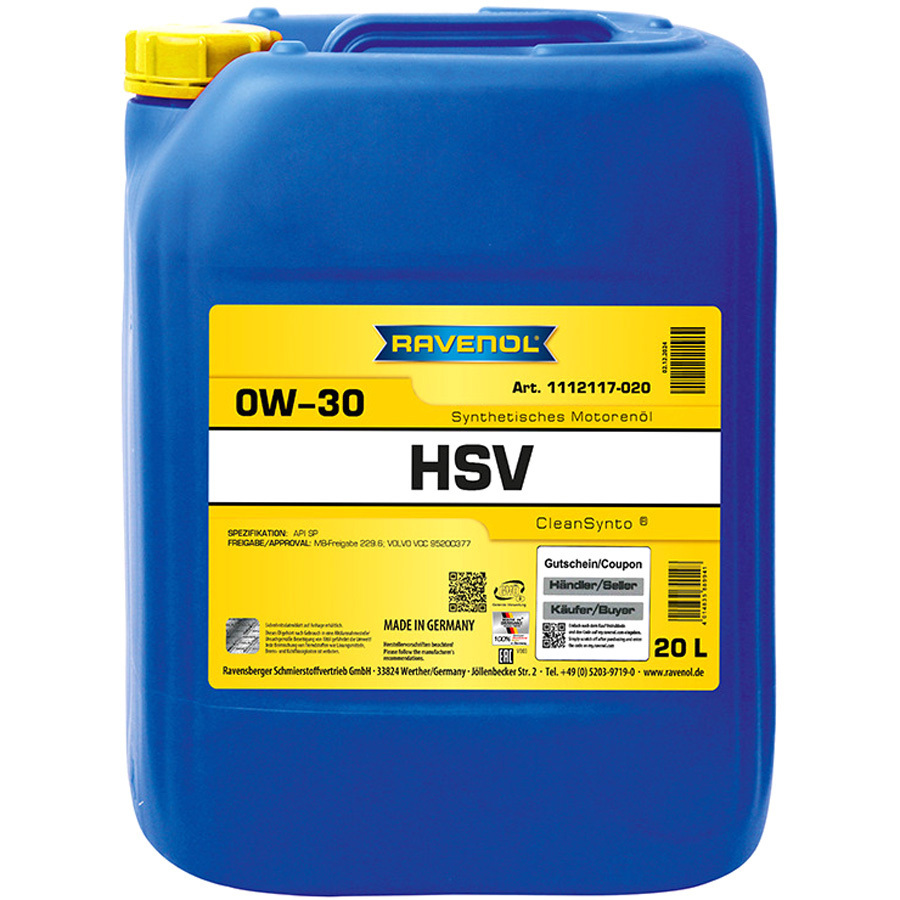 Моторное масло Ravenol HSV 0W-30, 20 л