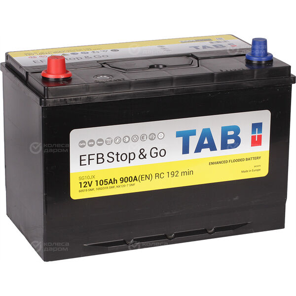 Автомобильный аккумулятор Tab Asia EFB Stop&Go 105 Ач прямая полярность D31R в Елабуге
