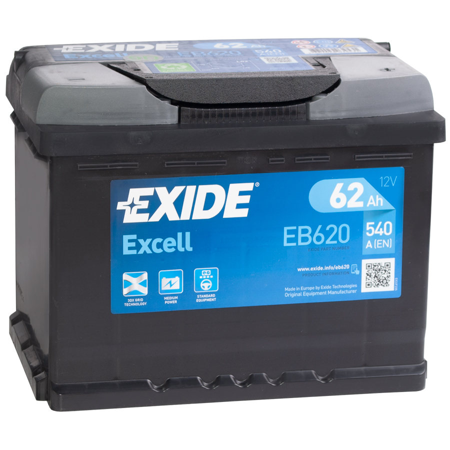 Exide Автомобильный аккумулятор Exide EXCELL 62 Ач обратная полярность L2