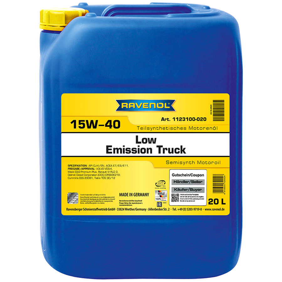 Масло моторное Ravenol Low Emission Truck 15W-40 20л