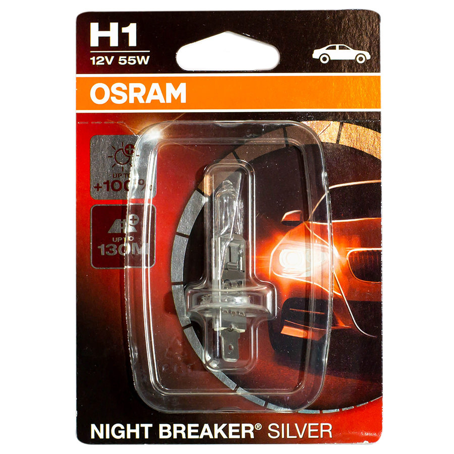 Автолампа OSRAM Лампа OSRAM Night Breaker Silver - H1-55 Вт-3500К, 1 шт. автолампа osram лампа osram silverstar h1 55 вт 3400к 1 шт