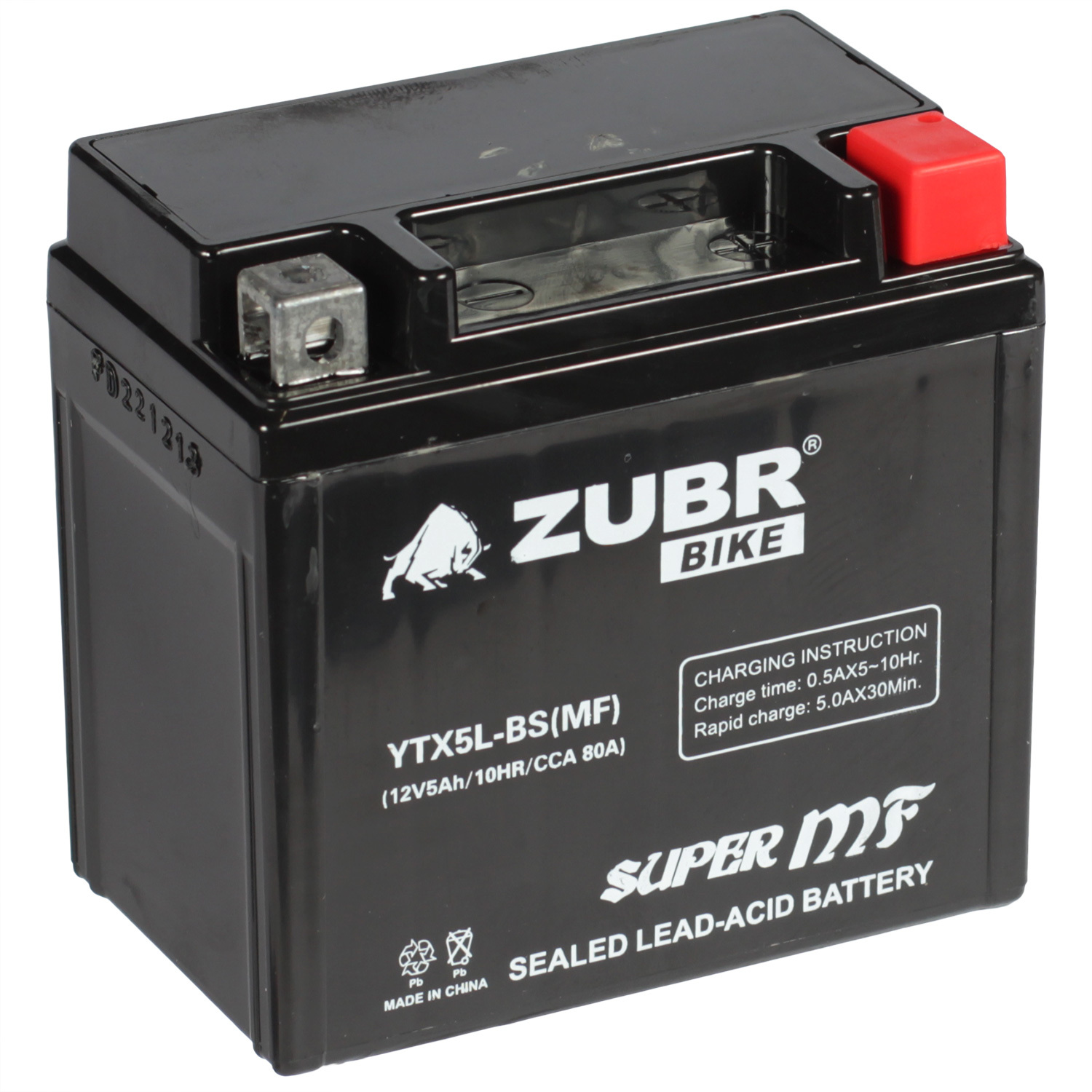 цена Zubr Мотоаккумулятор ZUBR МОТОMF YTX5L-BS 5Ач о/п (Delta CT1205)