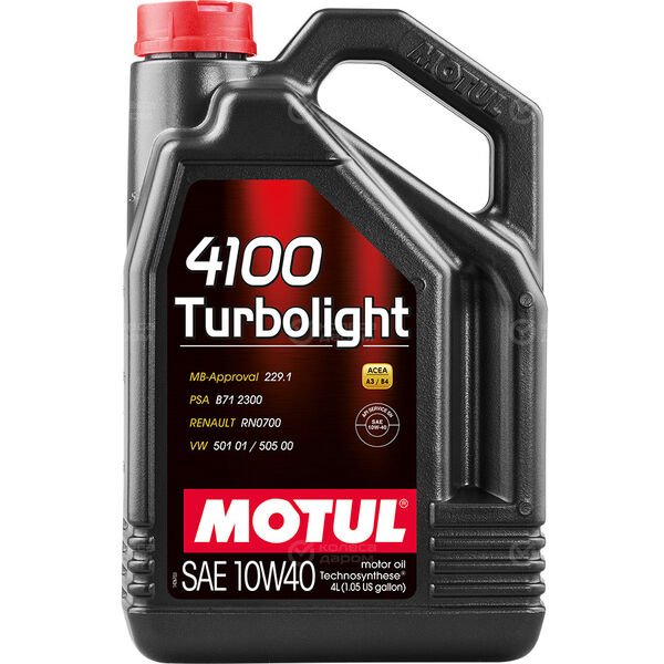 Моторное масло Motul 4100 Turbolight 10W-40, 4 л в Тюмени