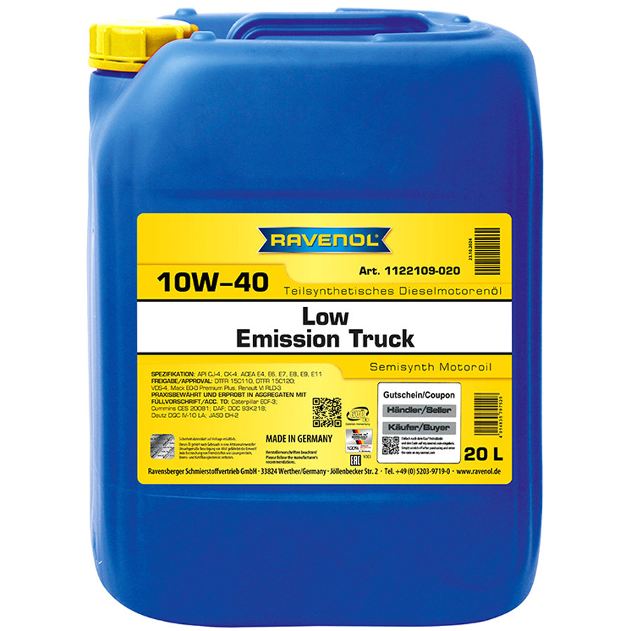 Масло моторное Ravenol Low Emission Truck 10W-40 20л