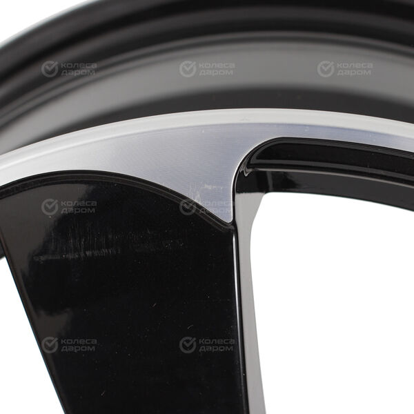 Колесный диск СКАД Акула  6xR16 4x100 ET50 DIA60.1 (уценка) черный глянцевый с полированной лицевой поверхностью в Троицке