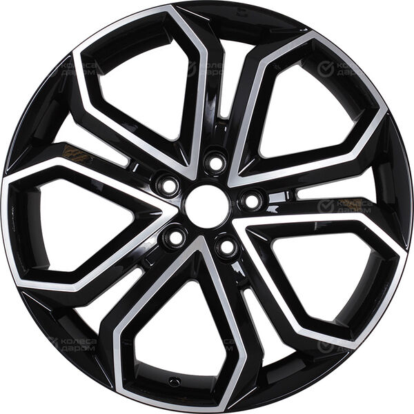 Колесный диск КиК Пандора  8.5xR19 5x120 ET45 DIA67.1 черный глянцевый с полированными элементами лицевой поверхности в Котласе