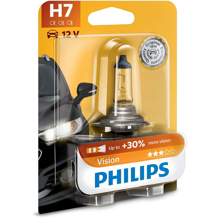 PHILIPS Лампа PHILIPS Vision - H7-55 Вт-3200К, 1 шт.