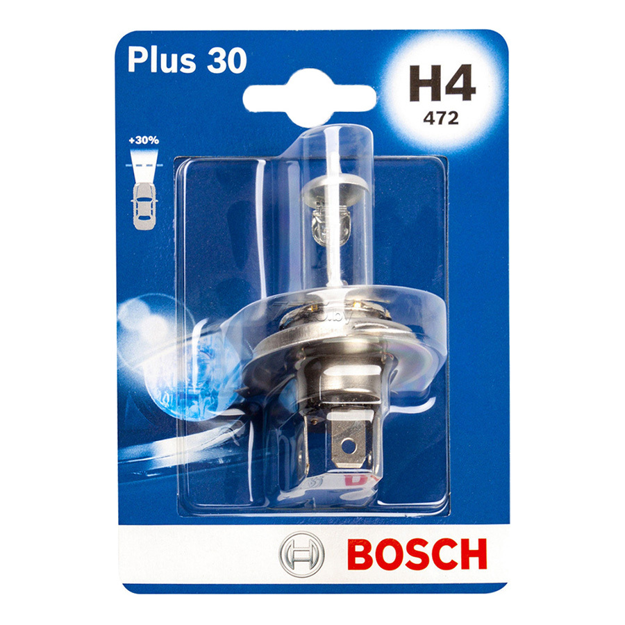 Bosch Лампа Bosch Plus 30 - H4-60/55 Вт-3200К, 1 шт.