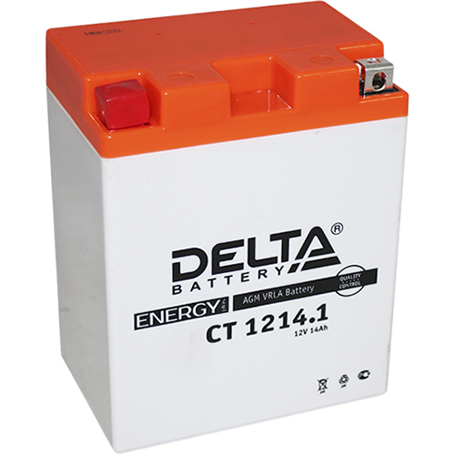 Delta Мотоаккумулятор Delta 1214.1 AGM YB14-BS 14Ач, прямая полярность