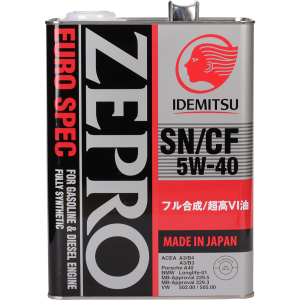 Моторное масло Idemitsu Zepro Euro Spec F-S SN/CF 5W-40, 4 л