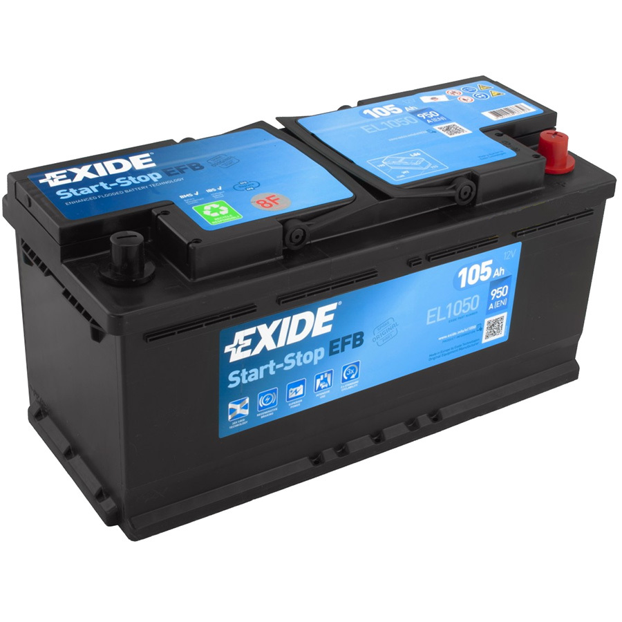 Автомобильный аккумулятор Exide EFB 105 Ач обратная полярность L6
