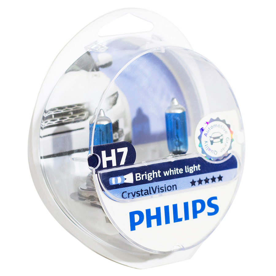 Автолампа PHILIPS Лампа PHILIPS Crystal Vision - H7-55 Вт-4300К, 1 шт. автолампа philips лампа philips blue vision h1 60 55 вт 4300к 2 шт