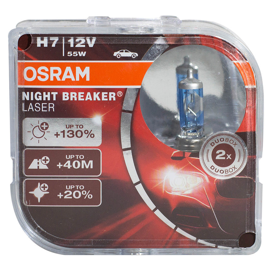 Автолампа OSRAM Лампа OSRAM Night Breaker Laser+130 - H7-55 Вт-3900К, 2 шт. автолампа osram лампа osram night breaker unlimited 110 hb3 65 вт 3800к 2 шт