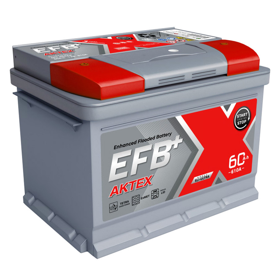 Актех Автомобильный аккумулятор Актех EFB+ 60 Ач обратная полярность L2