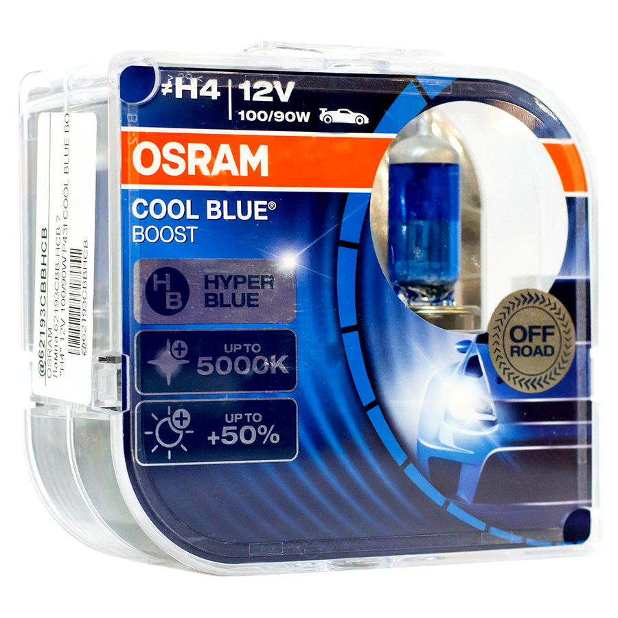 Автолампа Лампа OSRAM Cool Blue Boost - H4-100 Вт-5000К, 2 шт.
