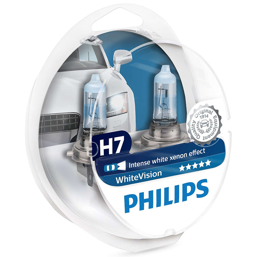 Автолампа PHILIPS Лампа PHILIPS White Vision - H7-55 Вт-3700К, 2 шт.