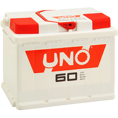 Uno Автомобильный аккумулятор Uno 60 Ач прямая полярность L2 uno автомобильный аккумулятор uno 60 ач обратная полярность l2