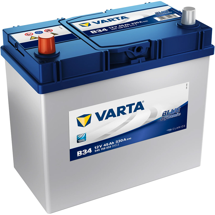 Varta Автомобильный аккумулятор Varta Blue Dynamic B34 45 Ач прямая полярность B24R