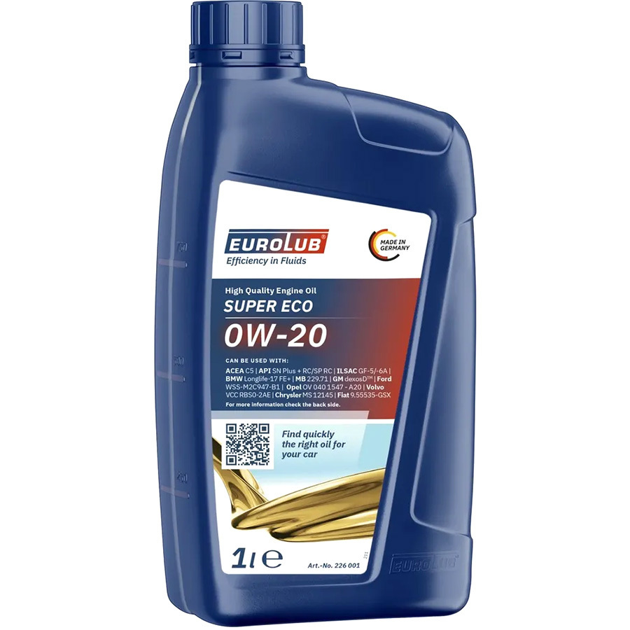 Моторное масло Eurolub Super Eco 0W-20, 1 л