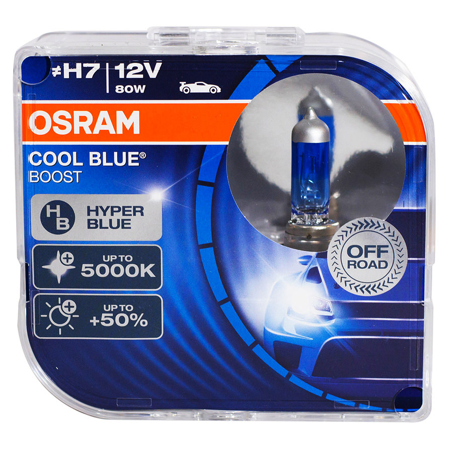 Автолампа OSRAM Лампа OSRAM Cool Blue Boost+50 - H7-55 Вт-5000К, 2 шт.