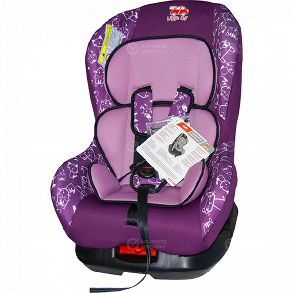 Детское автокресло Little Car Soft 0+/1 (0-18 кг), Коты-фиолетовый в Стерлитамаке