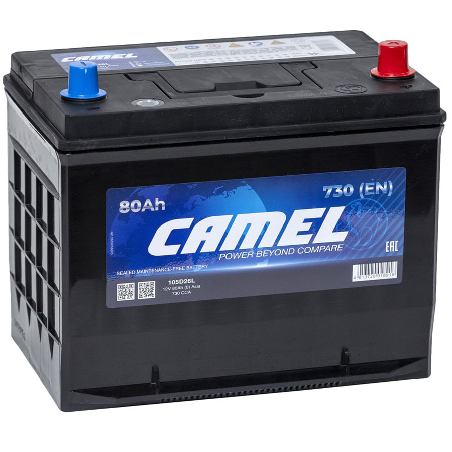 Автомобильный аккумулятор Camel 80 Ач обратная полярность D26L