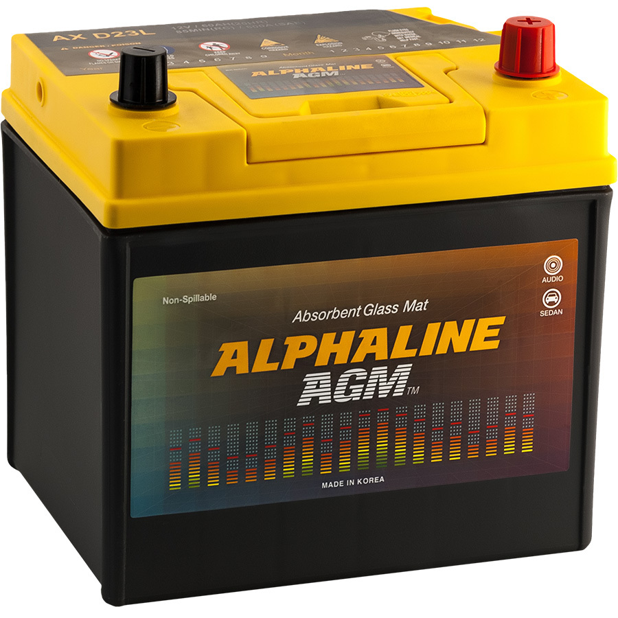 Alphaline Автомобильный аккумулятор Alphaline AGM 50 Ач обратная полярность D23L alphaline автомобильный аккумулятор alphaline sd 80 ач обратная полярность d26l