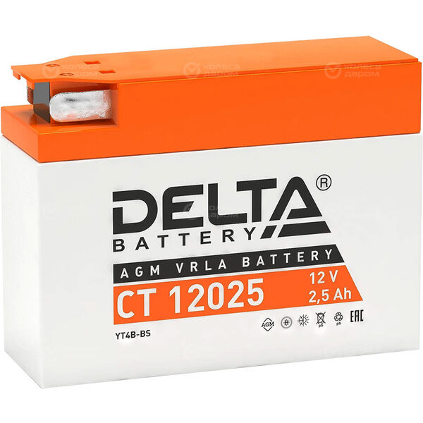 Мотоаккумулятор "DELTA MOTO" CT 12025 AGM YT4B-BS (2,5Ач о/п) в Трехгорном