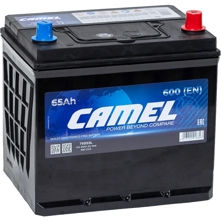 Автомобильный аккумулятор Camel Asia 65 Ач обратная полярность D23L