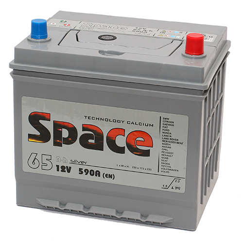 Space Автомобильный аккумулятор Space 65 Ач обратная полярность D23L