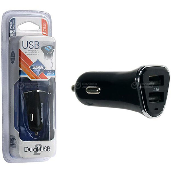 Адаптер автомобильный Nova Bright 2 USB порта (art. 46915) в Когалыме