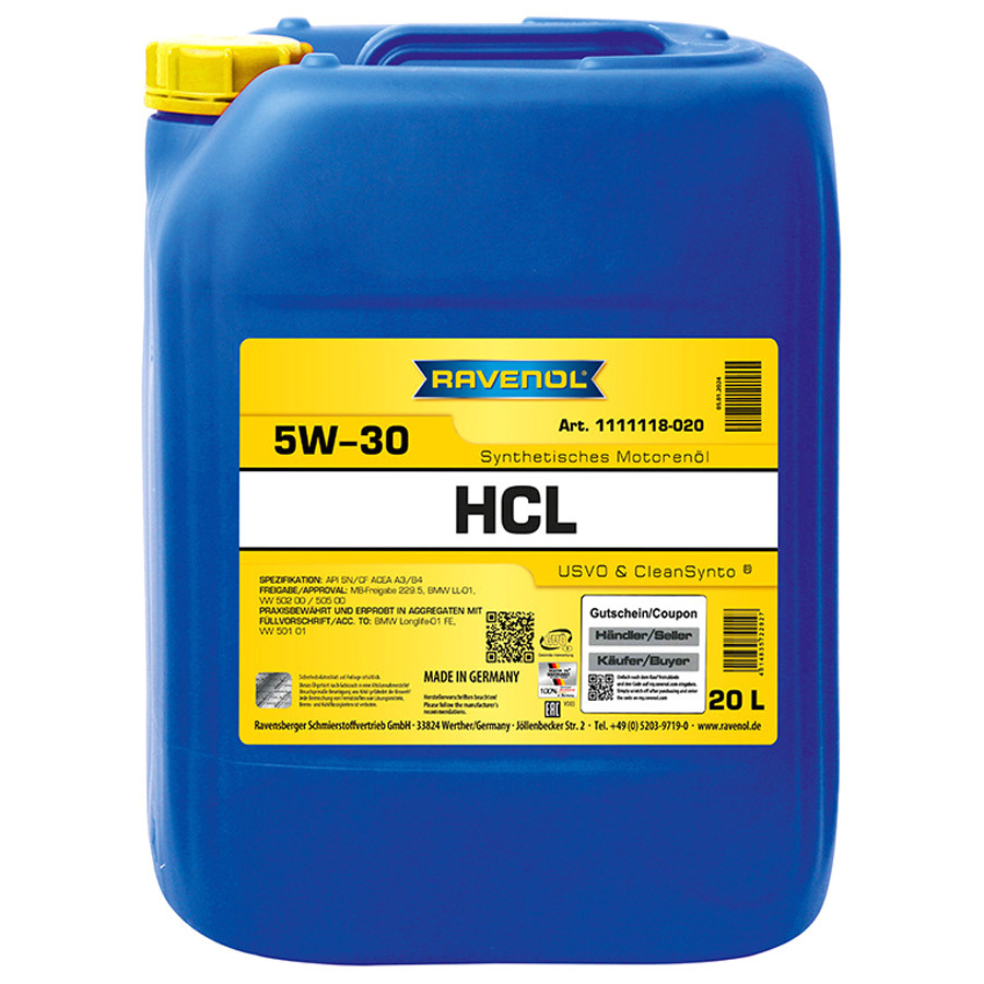 Моторное масло Ravenol HCL 5W-30, 20 л