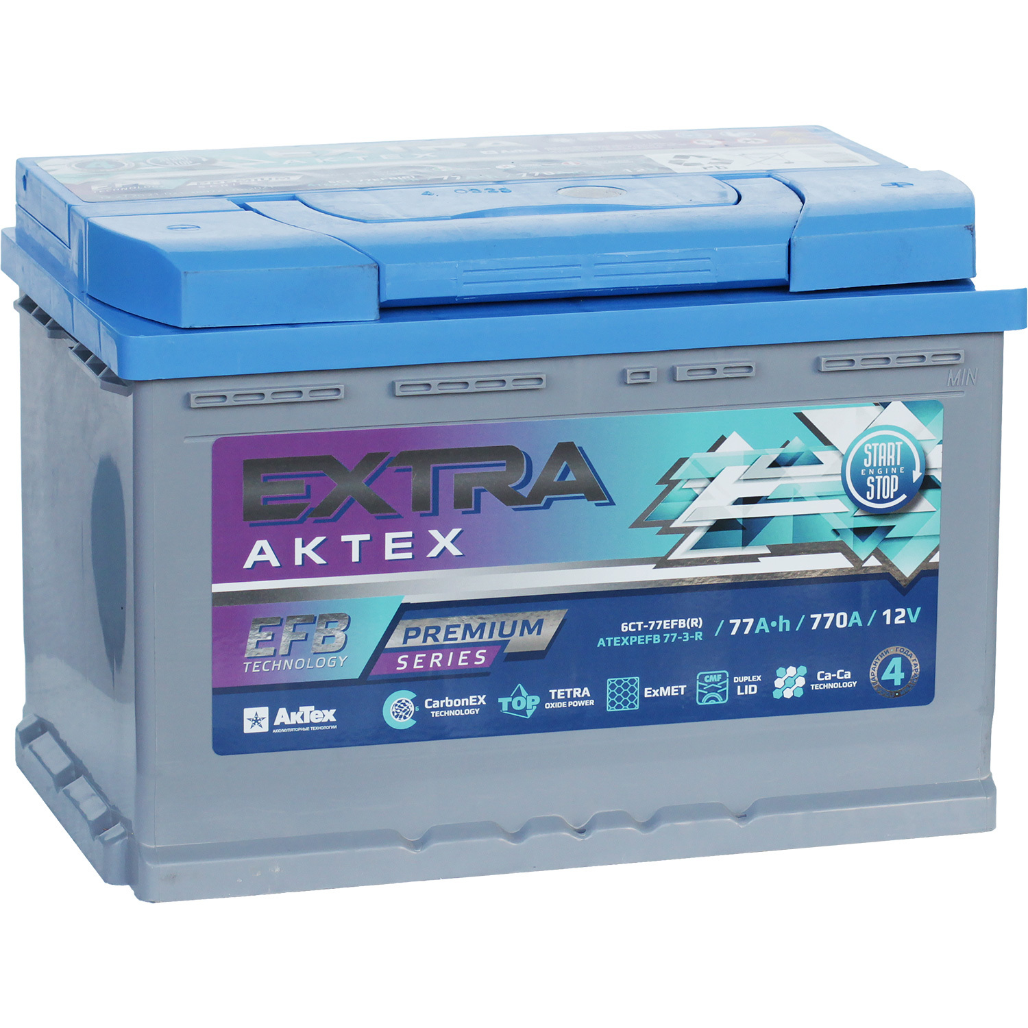 Автомобильный аккумулятор Актех Extra 77 Ач обратная полярность L3, размер L3 ATEXPEFB 77-3-R - фото 1