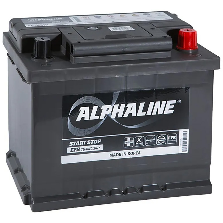 Alphaline Автомобильный аккумулятор Alphaline EFB 60 Ач обратная полярность L2